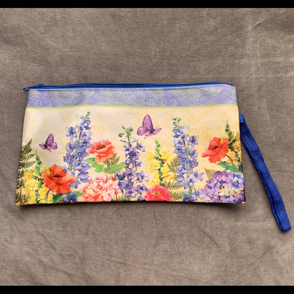Vintage 🦋 Butterfly and Flower Pouch & Wristlet